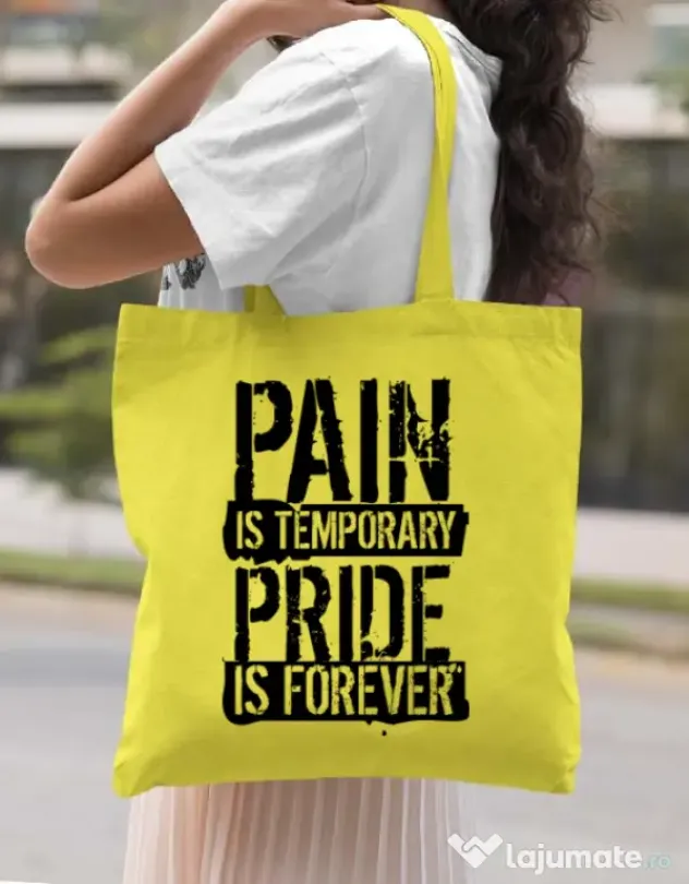 Sacosa din panza Pain and pride Galben
