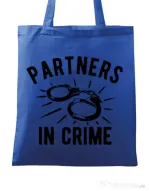 Sacosa din panza Partners in crime 1 Albastru regal
