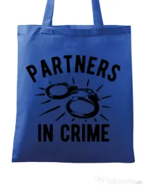 Sacosa din panza Partners in crime 1 Albastru regal