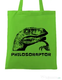 Sacosa din panza Philosoraptor Verde mar
