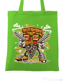 Sacosa din panza Pizza Gangster Verde mar