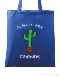 Sacosa din panza Plants are friends Albastru regal