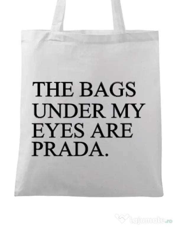 Sacosa din panza Prada bags Alb