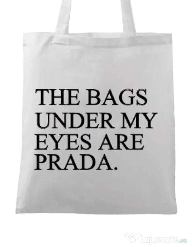 Sacosa din panza Prada bags Alb