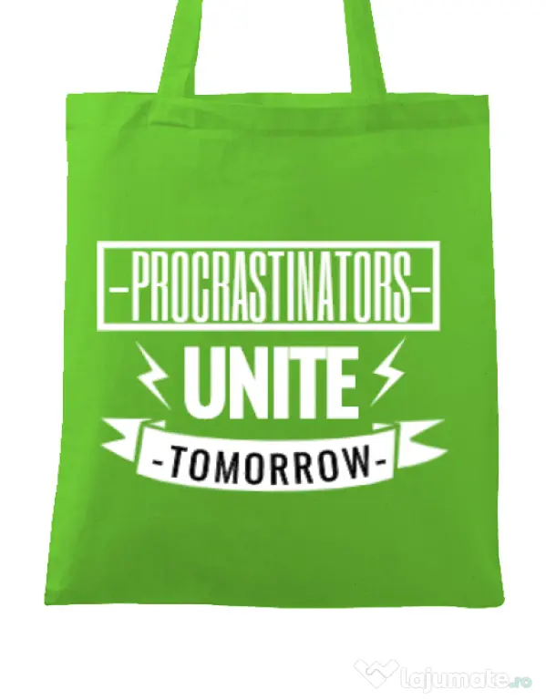 Sacosa din panza Procrastinators Verde mar