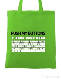 Sacosa din panza Push my buttons Verde mar