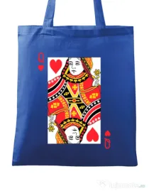 Sacosa din panza Queen of hearts Albastru regal