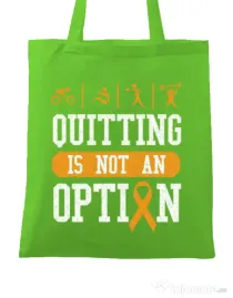 Sacosa din panza Quitting is not an option Verde mar