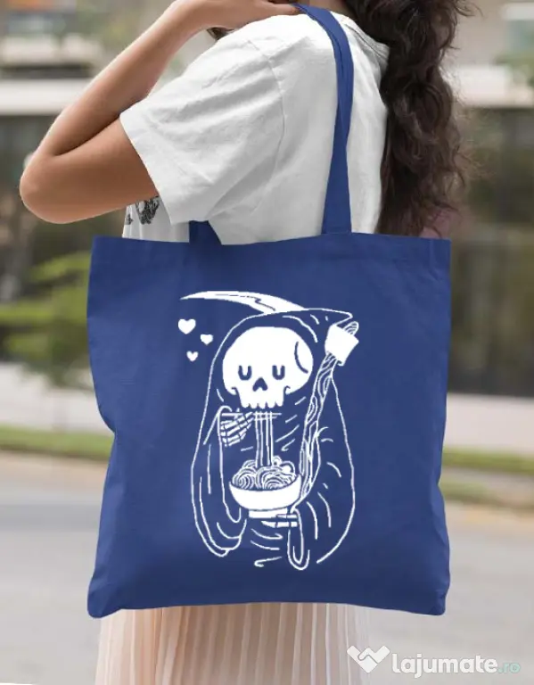 Sacosa din panza Ramen Reaper Albastru regal