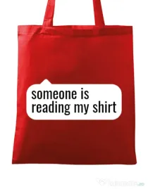 Sacosa din panza Reading my shirt Rosu