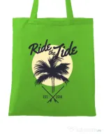 Sacosa din panza Ride the tide Verde mar