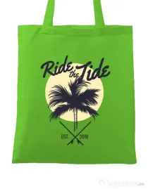 Sacosa din panza Ride the tide Verde mar