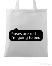 Sacosa din panza Roses are red Alb