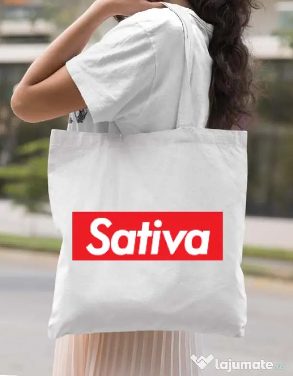 Sacosa din panza Sativa Alb