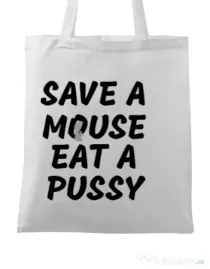 Sacosa din panza Save a mouse Alb