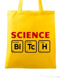 Sacosa din panza Science Bitch Galben