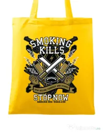 Sacosa din panza Smoking Kills Galben