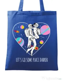 Sacosa din panza Space love Albastru regal