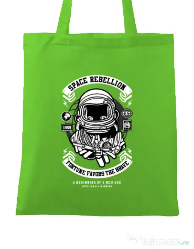 Sacosa din panza Space Rebellion Verde mar