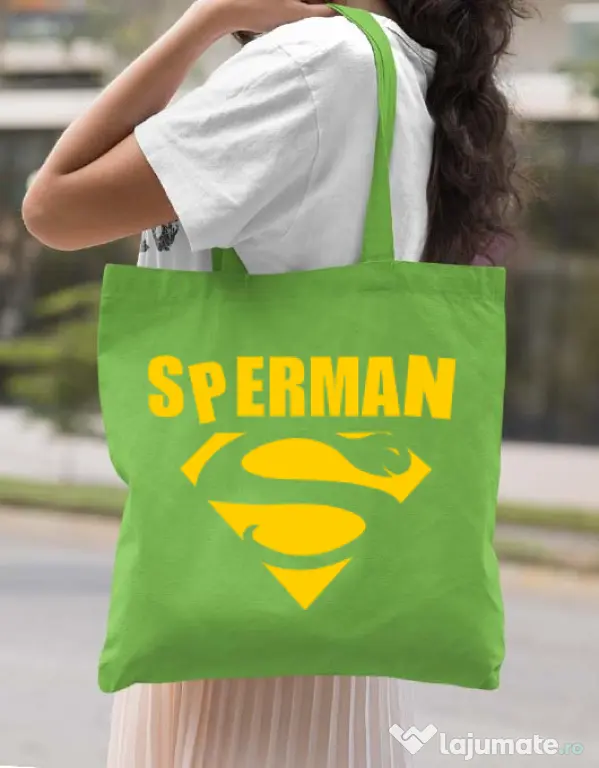Sacosa din panza Sperman Verde mar