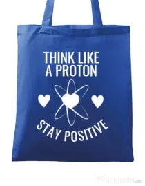 Sacosa din panza Stay positive Albastru regal