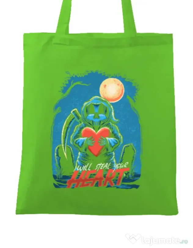 Sacosa din panza Steal Heart Verde mar