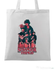Sacosa din panza Stranger team Alb