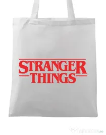 Sacosa din panza Stranger things Alb