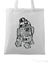 Sacosa din panza Street R2D2 Alb