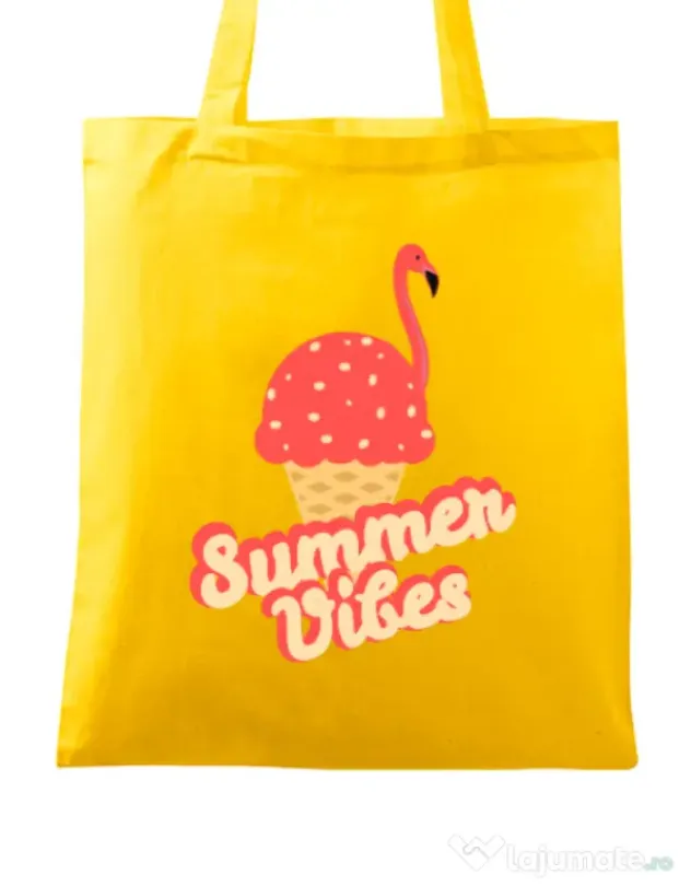 Sacosa din panza Summer Vibes Galben