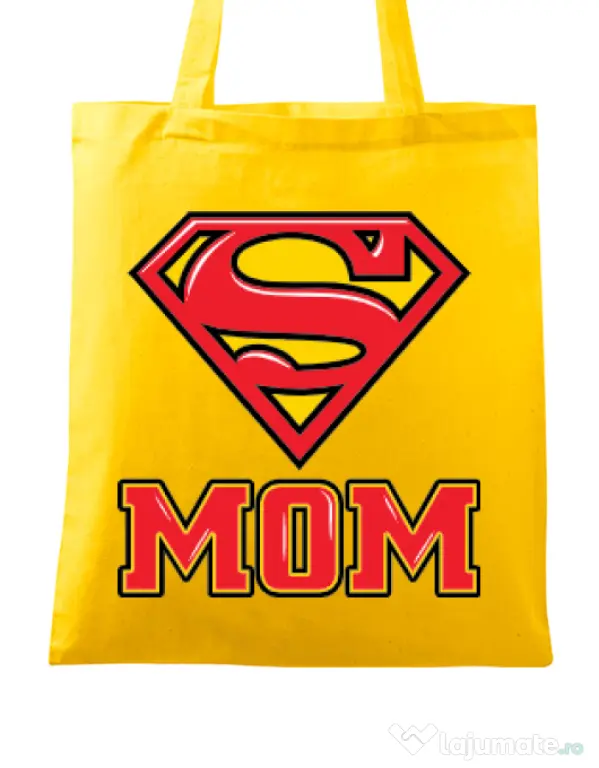 Sacosa din panza Super mom Galben