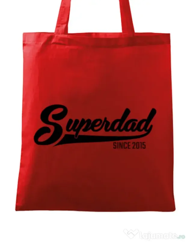 Sacosa din panza Superdad Rosu