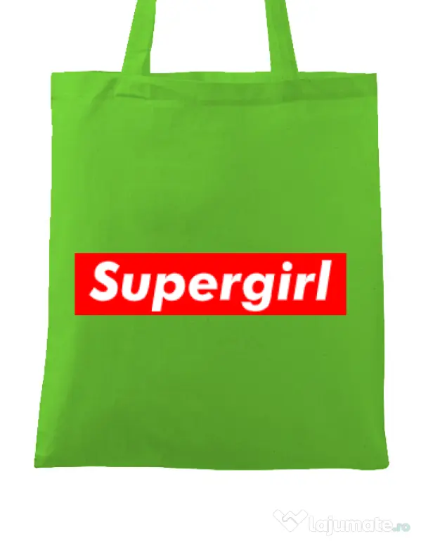 Sacosa din panza Supergirl Verde mar