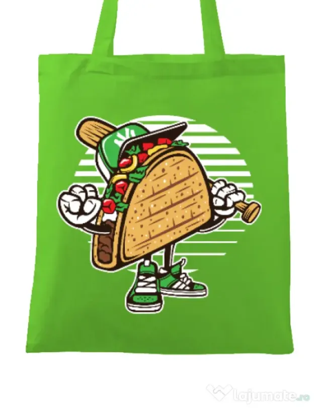 Sacosa din panza Taco Verde mar