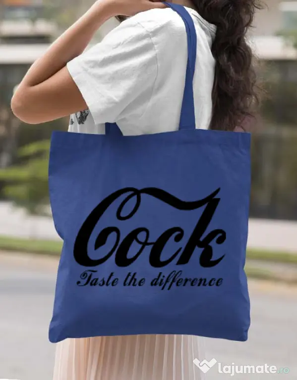 Sacosa din panza Taste the difference Albastru regal