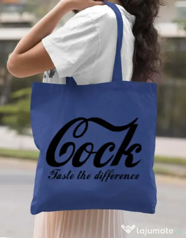 Sacosa din panza Taste the difference Albastru regal