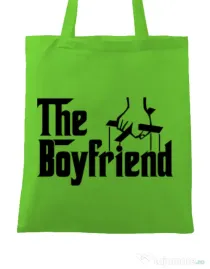 Sacosa din panza The boyfriend Verde mar