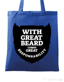 Sacosa din panza The great beard Albastru regal