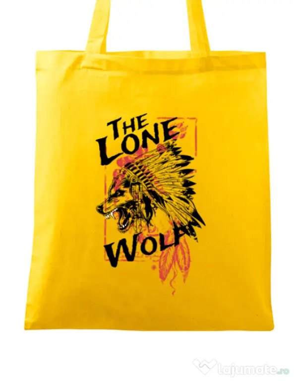 Sacosa din panza The lone wolf Galben