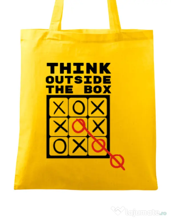 Sacosa din panza Think outside the box Galben
