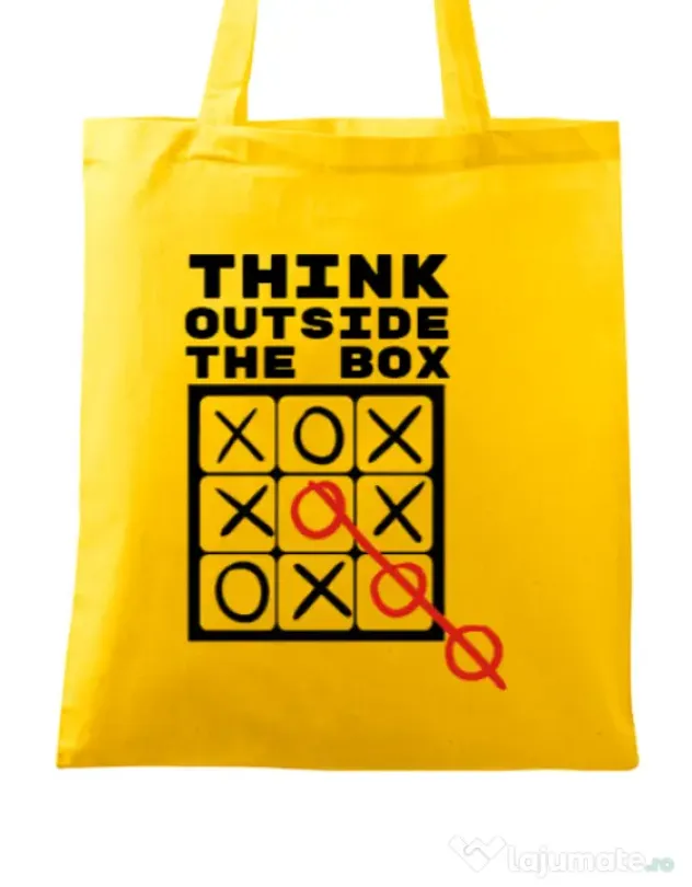 Sacosa din panza Think outside the box Galben