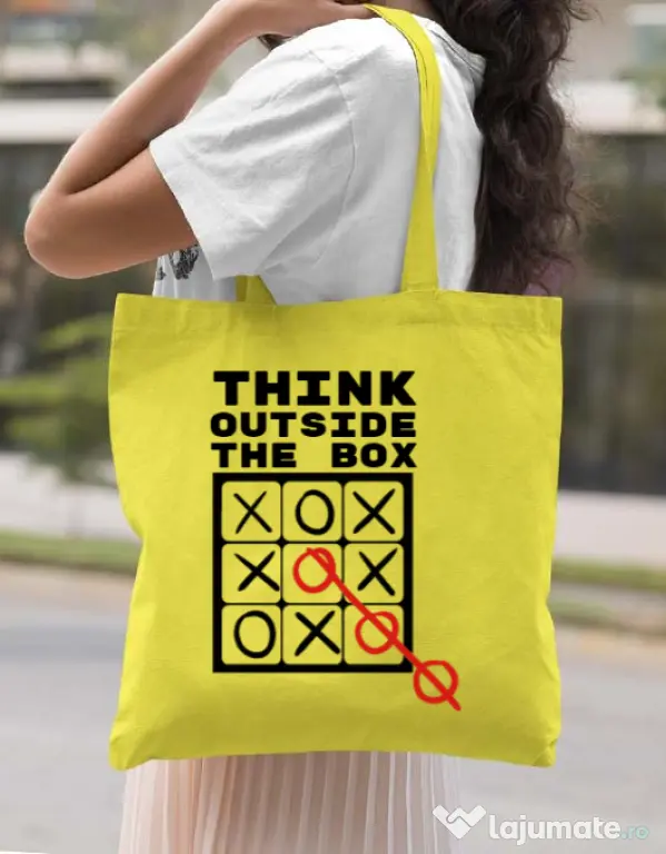 Sacosa din panza Think outside the box Galben