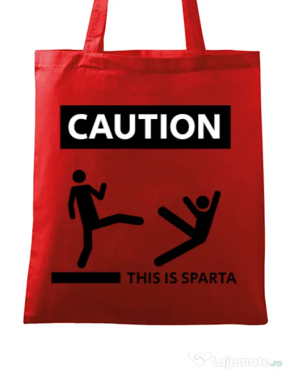 Sacosa din panza This is Sparta Rosu