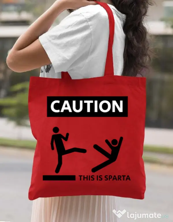 Sacosa din panza This is Sparta Rosu