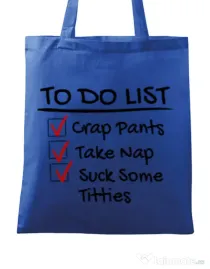 Sacosa din panza To do list Albastru regal