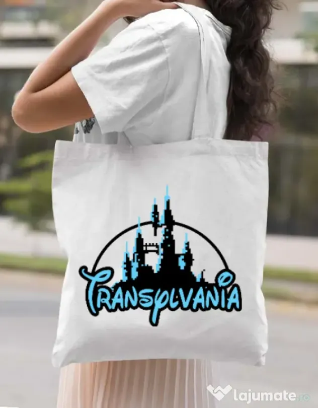 Sacosa din panza Transylvania Alb