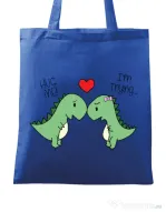 Sacosa din panza Trex love Albastru regal