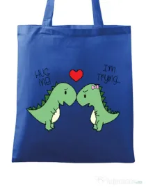 Sacosa din panza Trex love Albastru regal