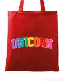 Sacosa din panza Unicorn Rosu