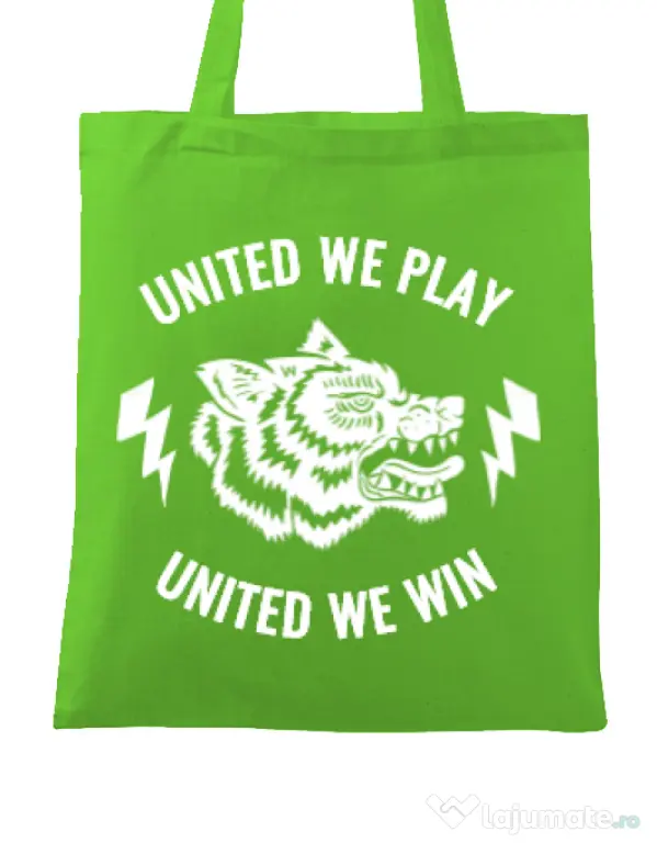 Sacosa din panza United we play Verde mar